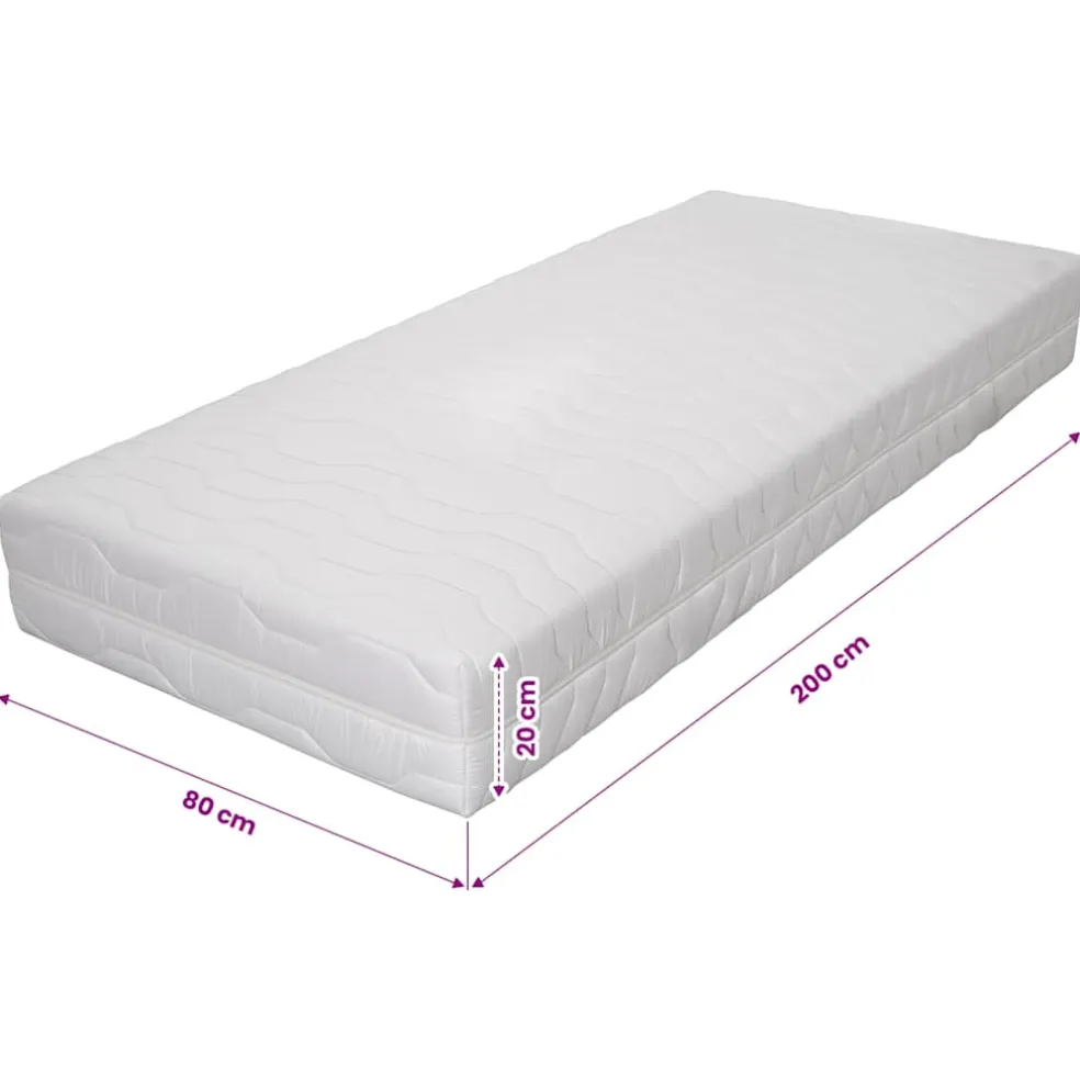 vidaXL Matras 7 Zone 20 cm pocketvering H3 80x200 cm