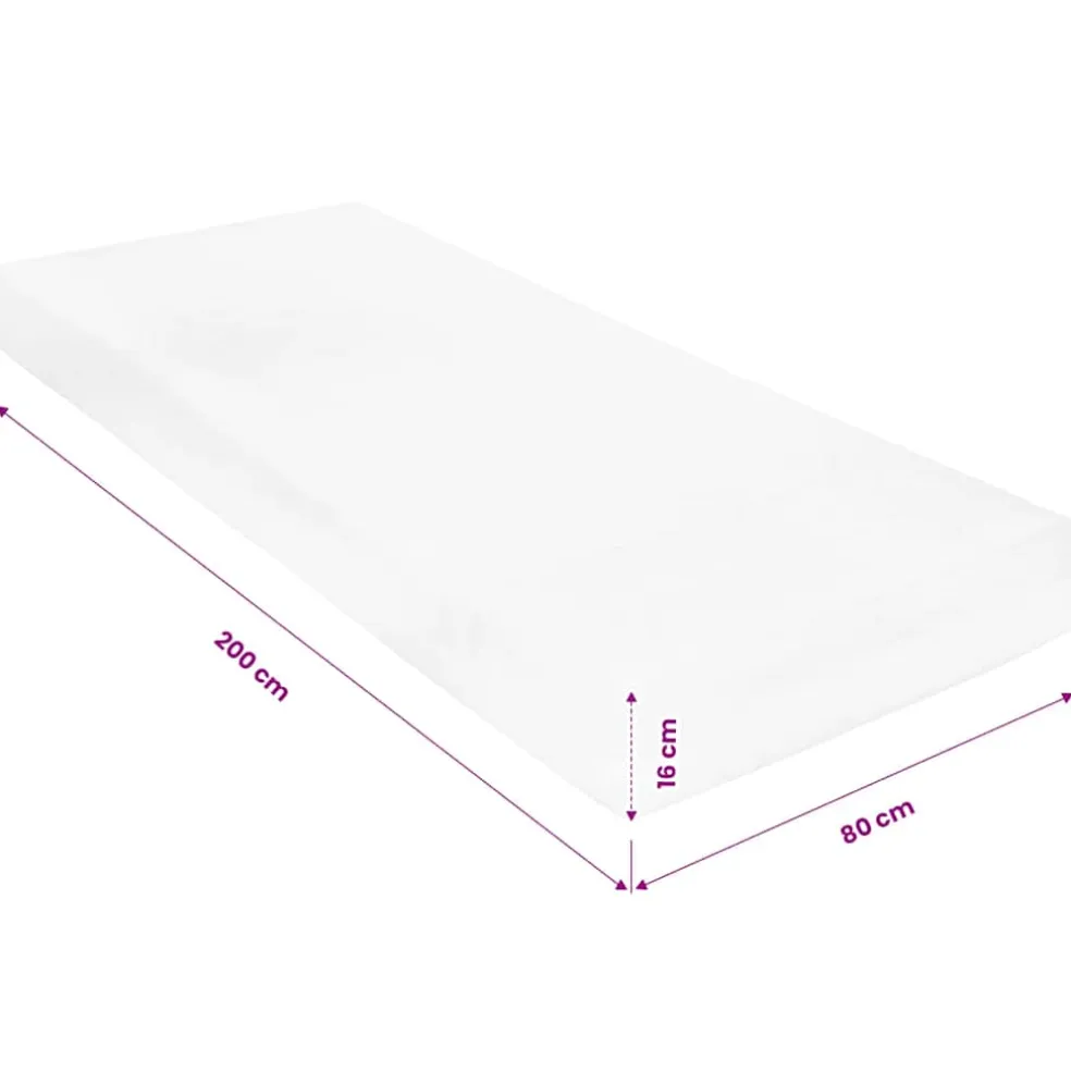 vidaXL Matras 7 Zone 16 cm PU-schuim H2 H3 80x200 cm