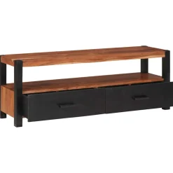 vidaXL Mediakast met lade Bruin 110 x 30 x 40 cm Massief Acaciahout