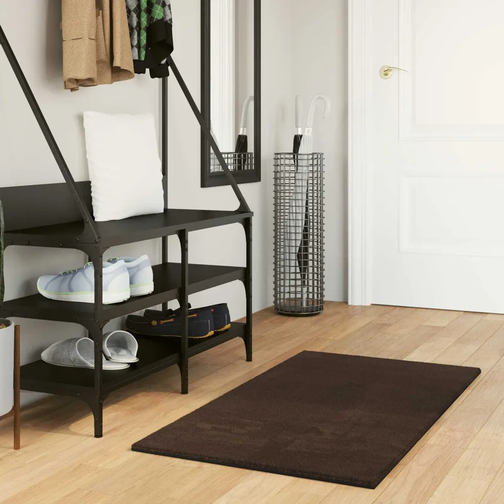 vidaXL Medium pile zachte en wasbare tapijt HUARTE Bruin 60 x 110 cm