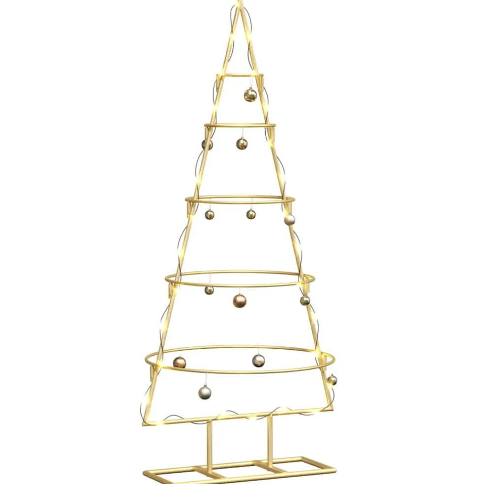 vidaXL Metalen kerstboom met standaard Goud 90 cm Poedergecoat staal