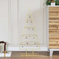 vidaXL Metalen kerstboom met standaard Goud 90 cm Poedergecoat staal