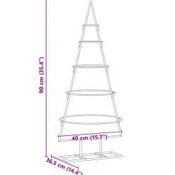 vidaXL Metalen kerstboom met standaard Goud 90 cm Poedergecoat staal