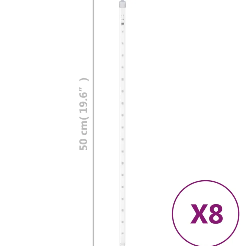 vidaXL Meteoorlichten 8 st 192 LED's binnen/buiten 30 cm warmwit