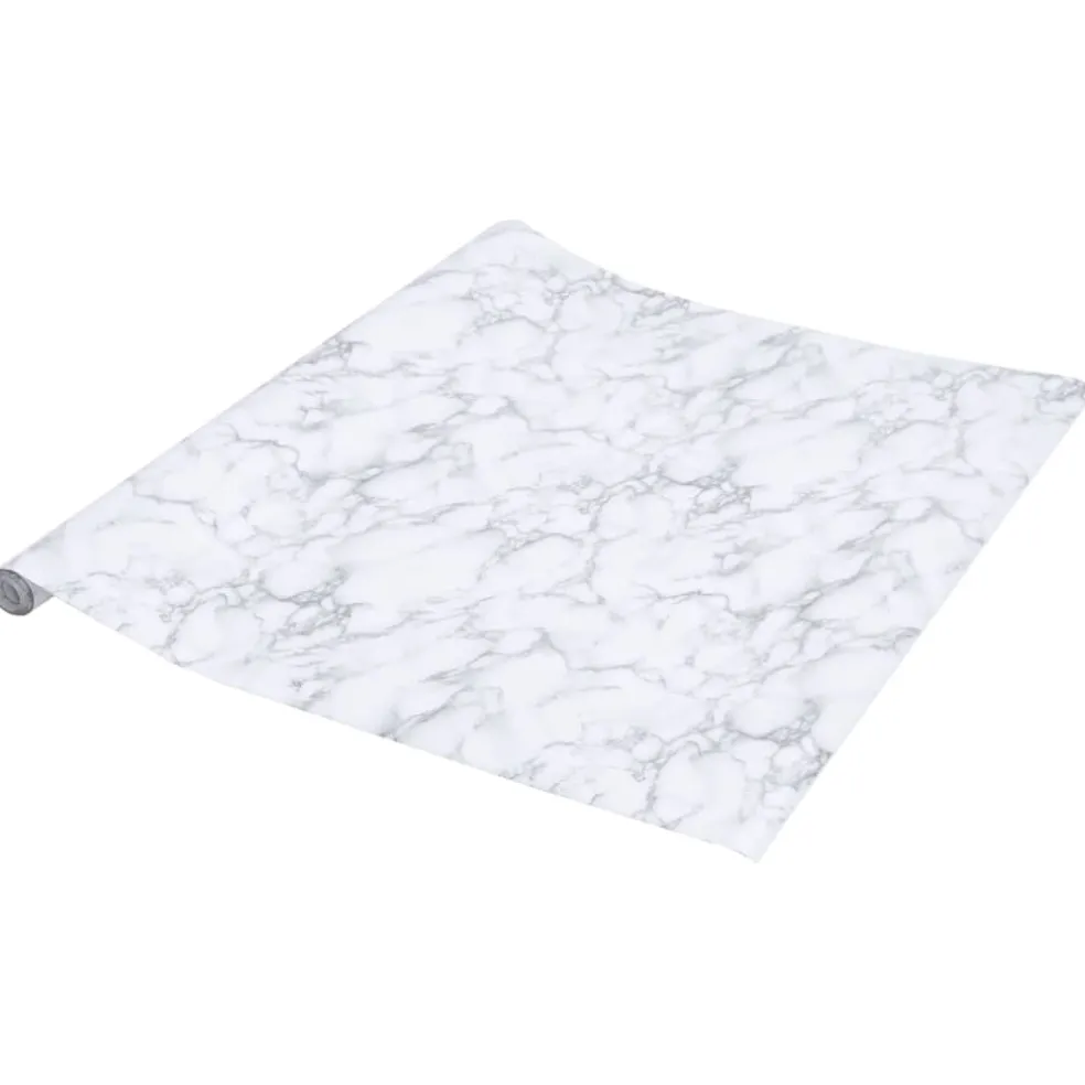 vidaXL Meubelfolies zelfklevend 90x500 cm PVC marmerwit