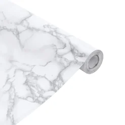 vidaXL Meubelfolies zelfklevend 90x500 cm PVC marmerwit