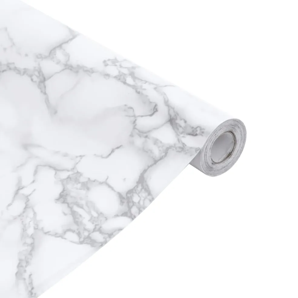 vidaXL Meubelfolies zelfklevend 90x500 cm PVC marmerwit