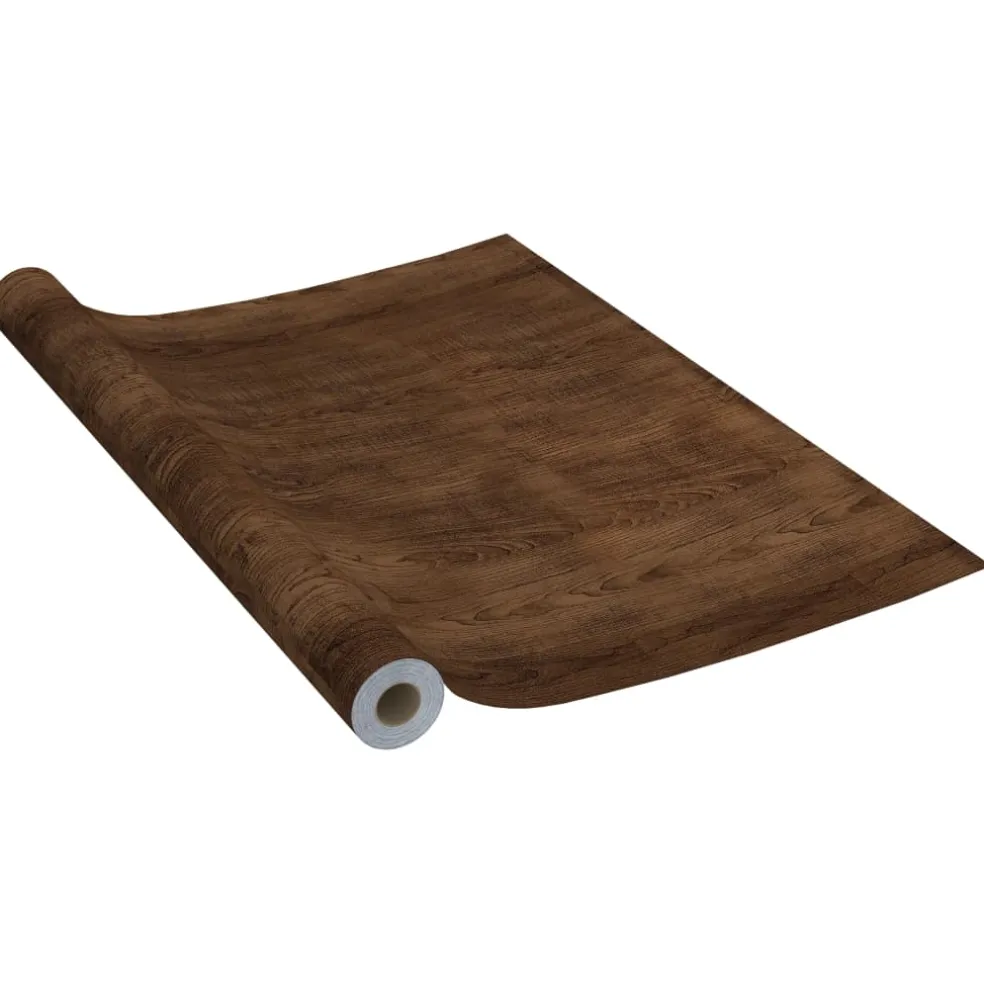vidaXL Meubelfolie zelfklevend 500x90 cm PVC donkereikenkleurig