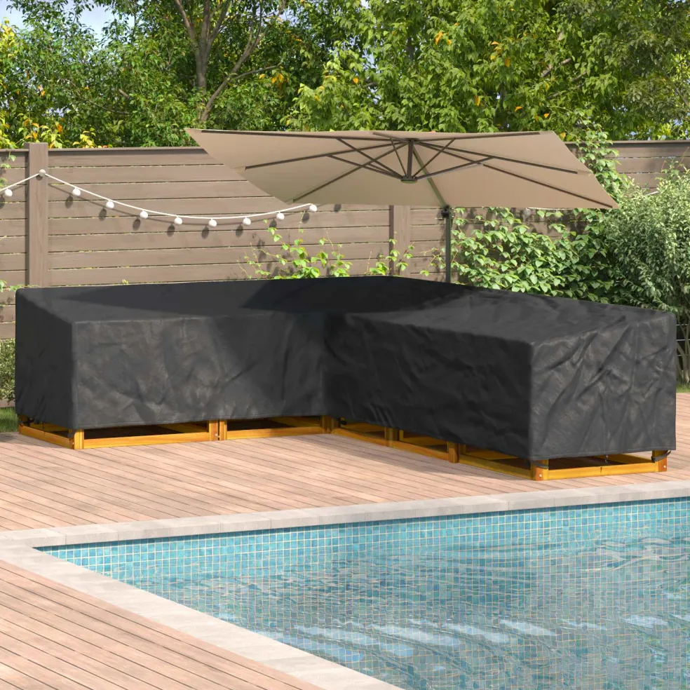 vidaXL Meubelhoes 355 x 275 x 80 cm 420D Oxford Stof L-vorm Waterdicht