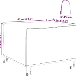 vidaXL Meubelhoes 325 x 325 x 80 cm 420D Oxford Stof L-vorm Waterdicht