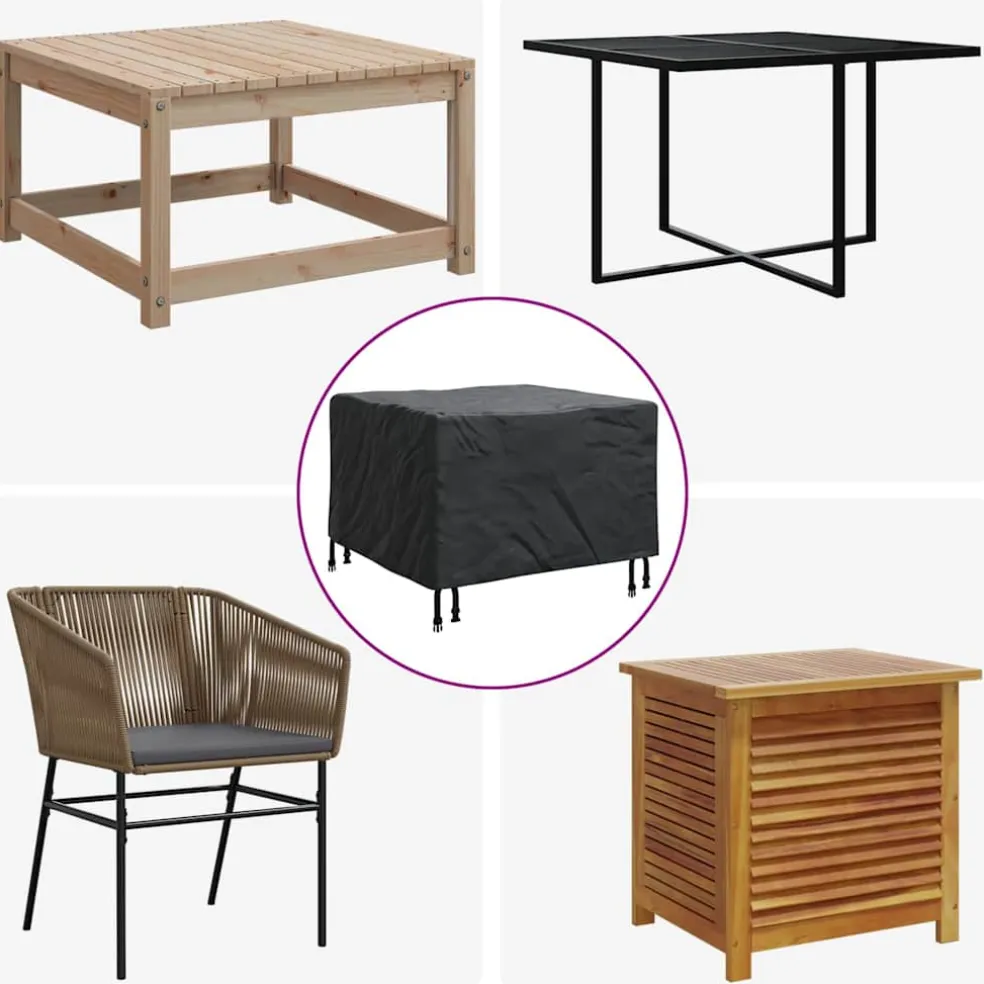 vidaXL Meubelhoes 60 x 60 x 45 cm 210D Oxford Stof Rechthoekig Zwart