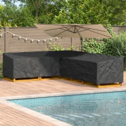 vidaXL Meubelhoes 355 x 275 x 80 cm 210D Oxford Stof L-vorm Waterdicht