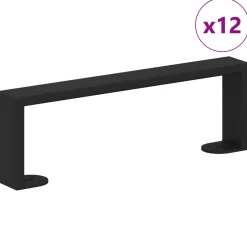 vidaXL Meubelpoten 12 st Zwart 311 x 40,5 x 100 mm IJzer