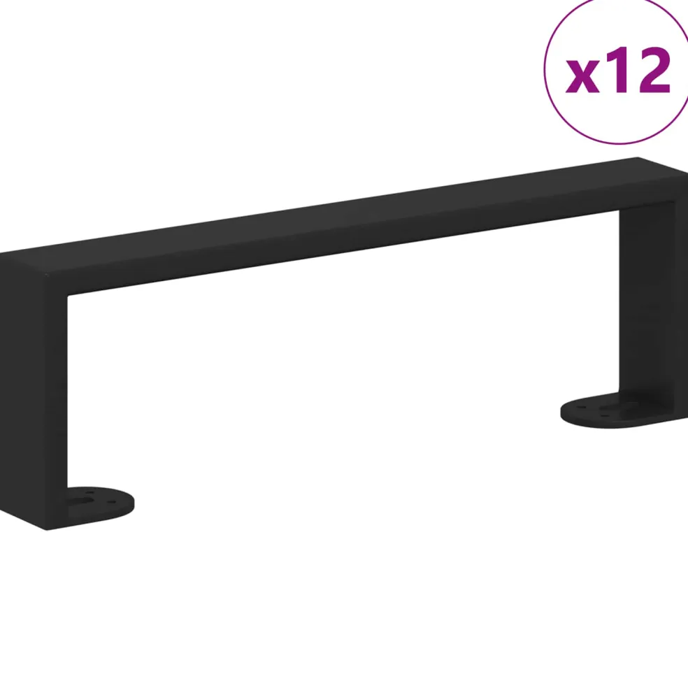 vidaXL Meubelpoten 12 st Zwart 311 x 40,5 x 100 mm IJzer
