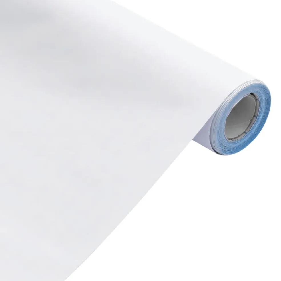 vidaXL Meubelsticker Zelfklevend Mat Wit 90x500 cm PVC