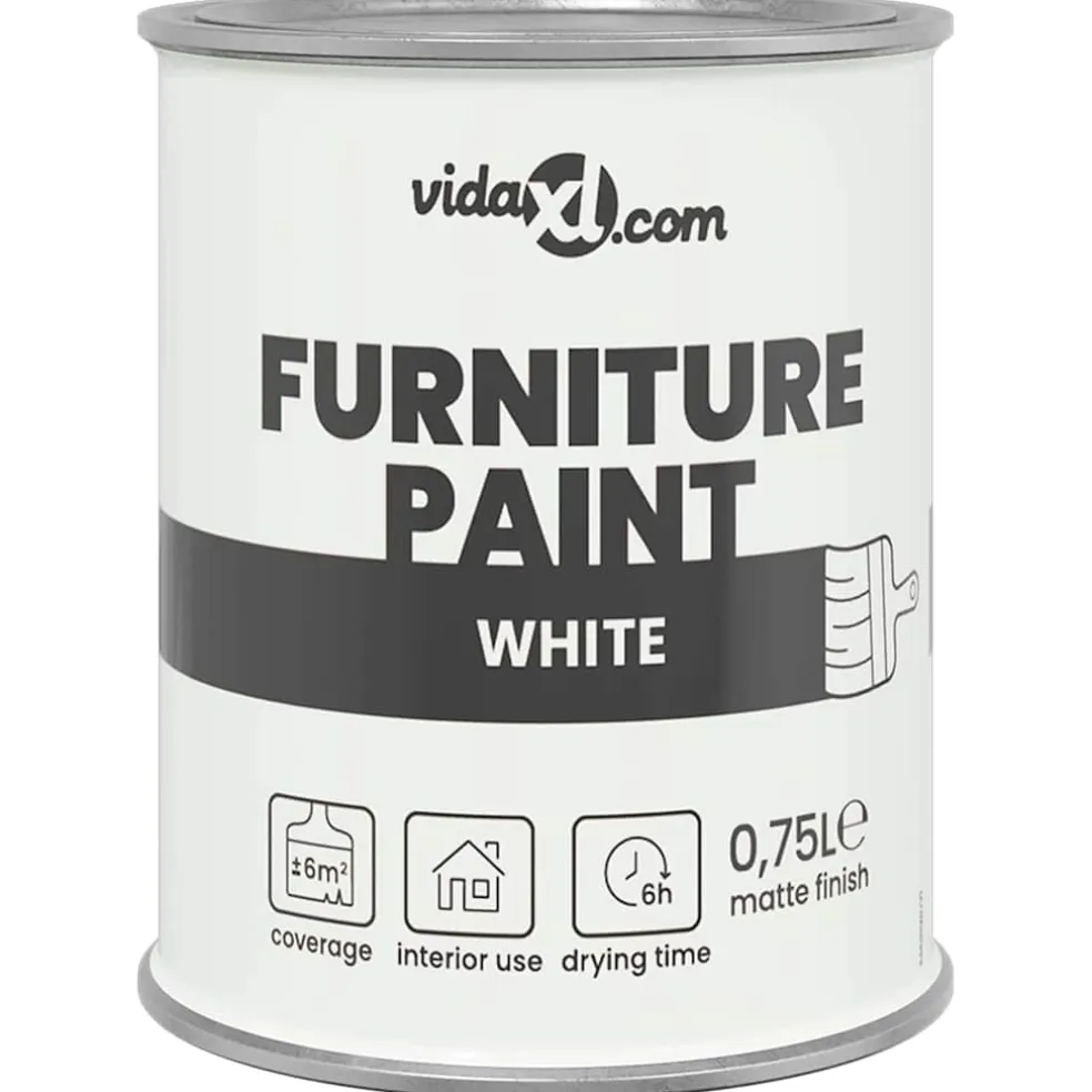 vidaXL Meubelverf Wit 0,75 L Wandprint