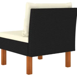 vidaXL Middenbanken 2 st poly rattan en massief eucalyptushout