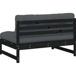 vidaXL Middenbank 120x80 cm massief grenenhout zwart