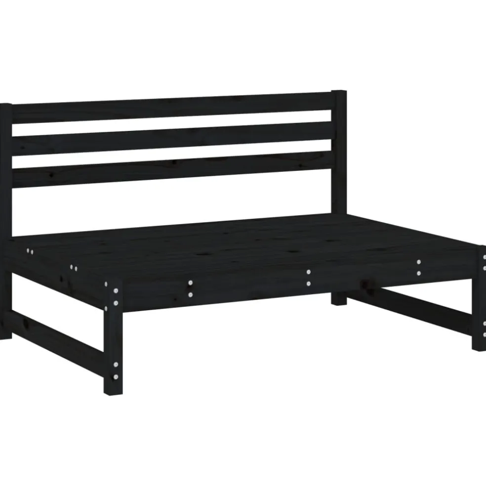 vidaXL Middenbank 120x80 cm massief grenenhout zwart