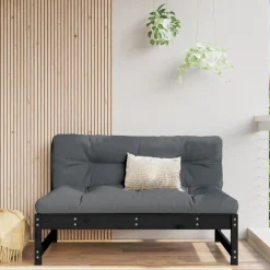 vidaXL Middenbank 120x80 cm massief grenenhout zwart