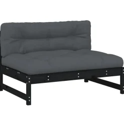 vidaXL Middenbank 120x80 cm massief grenenhout zwart