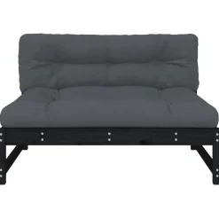 vidaXL Middenbank 120x80 cm massief grenenhout zwart