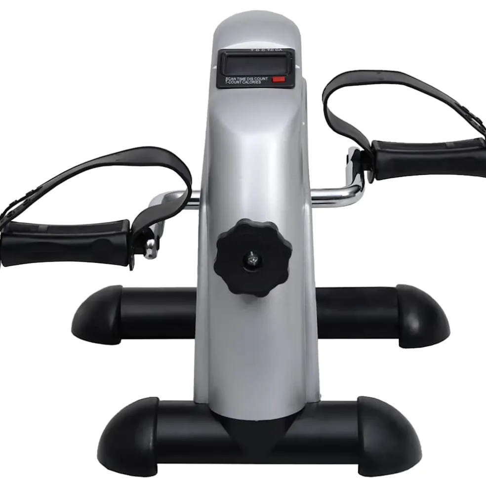 vidaXL Mini Hometrainer met plastic vliegwiel (zilver)