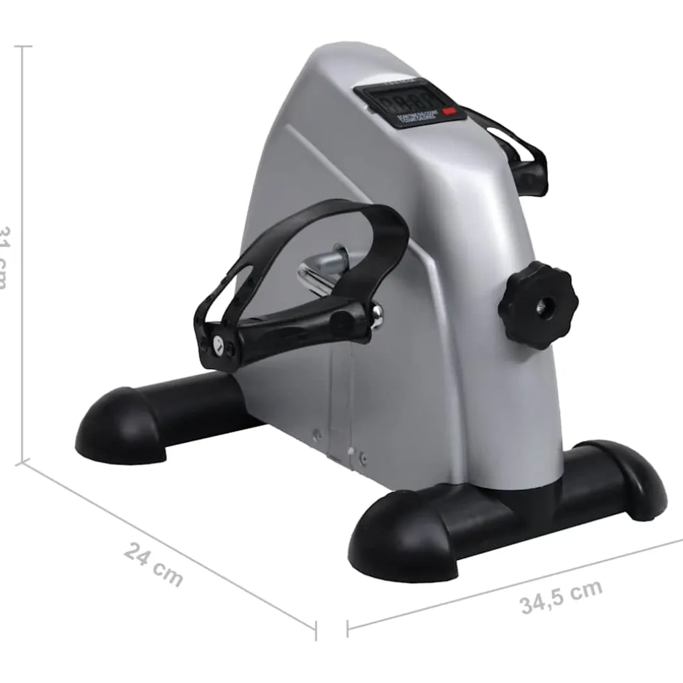 vidaXL Mini Hometrainer met plastic vliegwiel (zilver)
