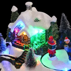 vidaXL Mini Kerstmis Dorp 16 x 11,5 x 13 cm Kunststof Multikleur