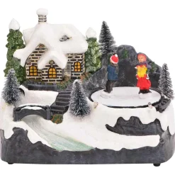 vidaXL Mini Kerstmis Dorp 16 x 11,5 x 13 cm Kunststof Multikleur