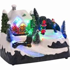 vidaXL Mini Kerstmis Dorp 16 x 11,5 x 13 cm Kunststof Multikleur