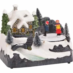 vidaXL Mini Kerstmis Dorp 16 x 11,5 x 13 cm Kunststof Multikleur