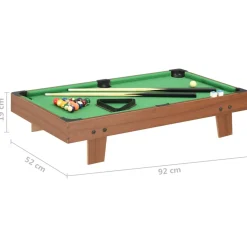 vidaXL Minipooltafel 3 Feet 92x52x19 cm bruin en groen
