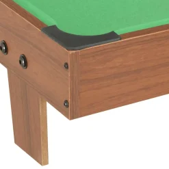 vidaXL Minipooltafel 3 Feet 92x52x19 cm bruin en groen