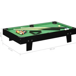 vidaXL Minipooltafel 3 Feet 92x52x19 cm zwart en groen