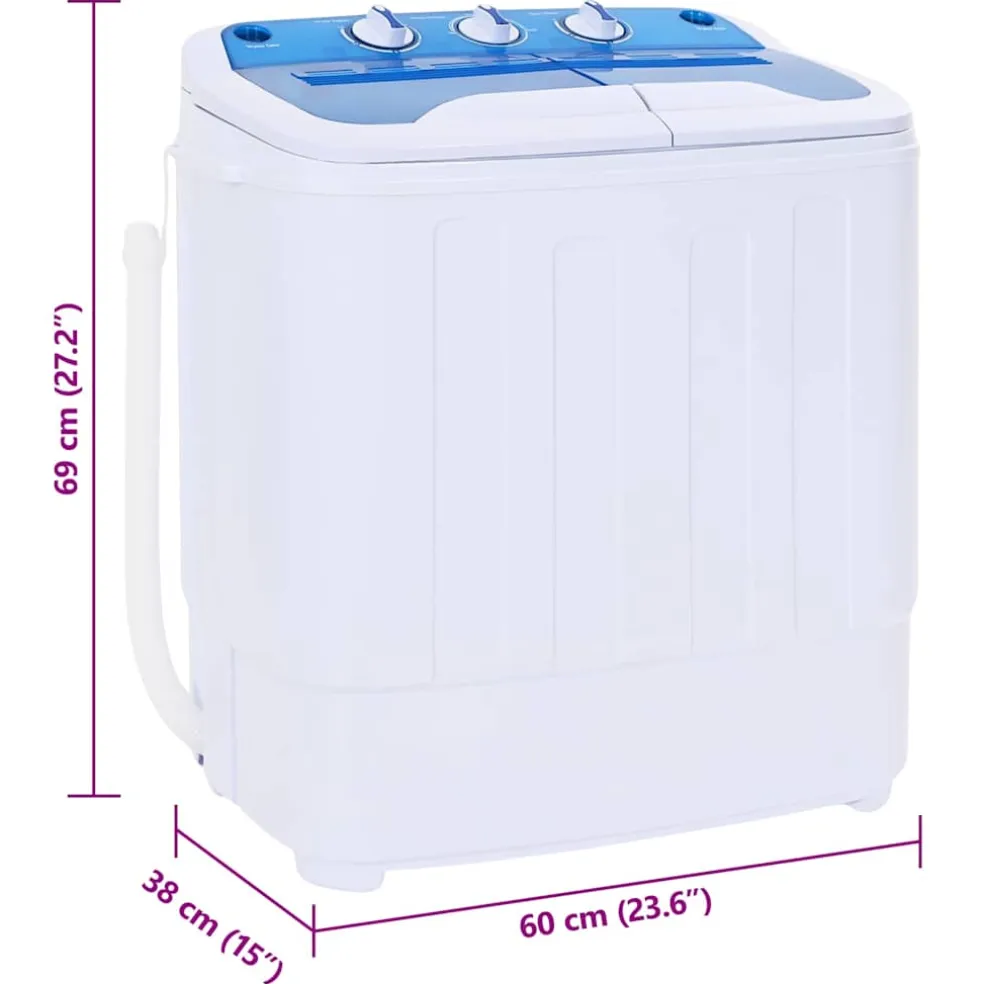 vidaXL Mini wasmachine met dubbele trommel 5,6 kg