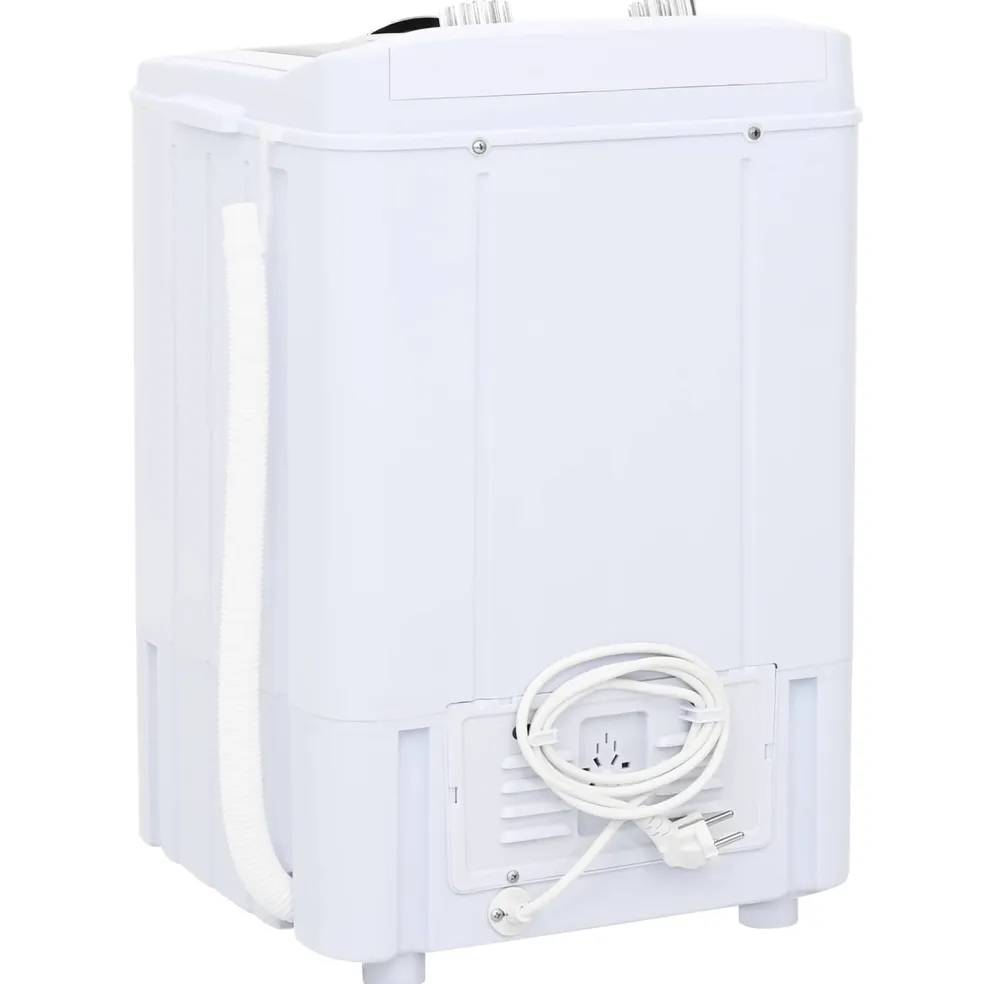 vidaXL Mini Wasmachine met Enkele Wasbak 4,6 kg Zwart en Wit