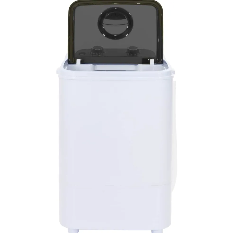 vidaXL Mini Wasmachine met Enkele Wasbak 4,6 kg Zwart en Wit