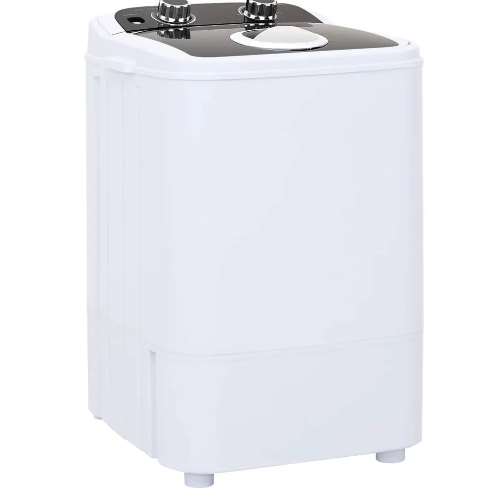 vidaXL Mini Wasmachine met Enkele Wasbak 4,6 kg Zwart en Wit