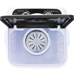 vidaXL Mini Wasmachine met Enkele Wasbak 4,6 kg Zwart en Wit