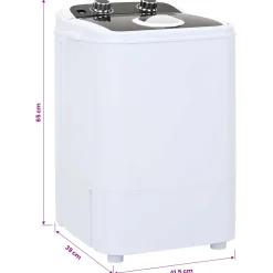 vidaXL Mini Wasmachine met Enkele Wasbak 4,6 kg Zwart en Wit