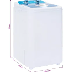 vidaXL Mini Wasmachine met Enkele Wasbak 4,6 kg Blauw en Wit