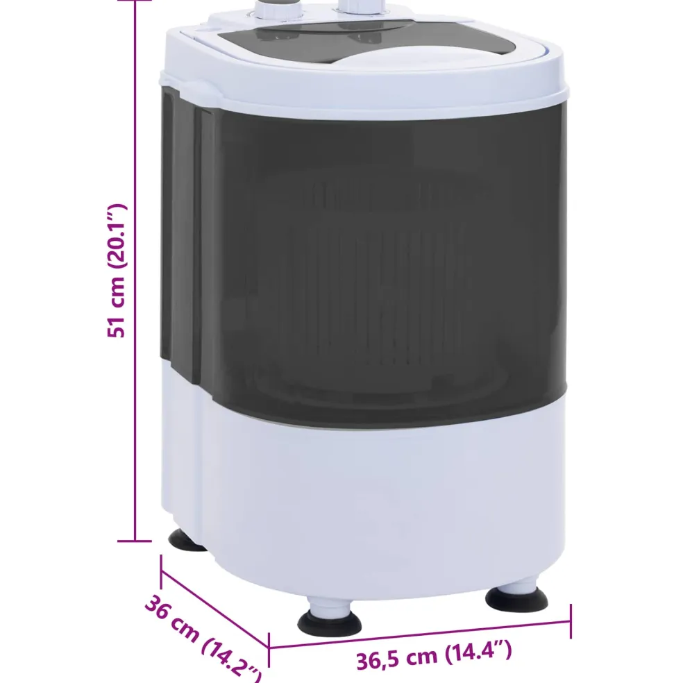 vidaXL Mini wasmachine met enkele trommel 2,6 kg