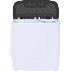 vidaXL Mini Wasmachine met Twin Tub 3,6 kg Zwart en Wit