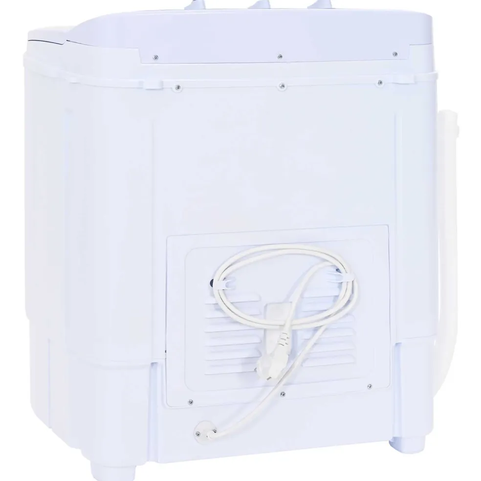 vidaXL Mini Wasmachine met Twin Tub 3,6 kg Zwart en Wit