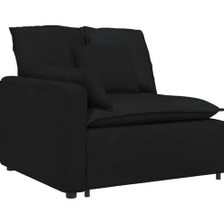 vidaXL Modulaire bank Armleuning eindmodule met kussens 100 cm zwart