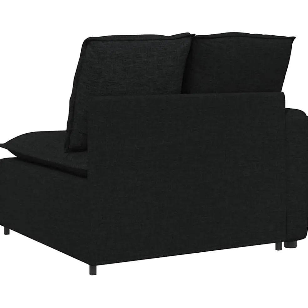 vidaXL Modulaire bank Armleuning eindmodule met kussens 100 cm zwart