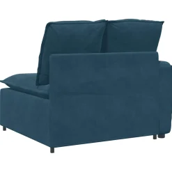 vidaXL Modulaire bank Armleuning eindmodule met kussens 100 cm blauw