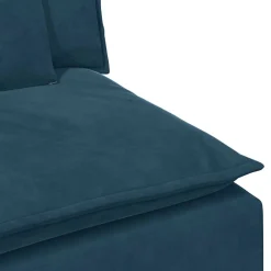 vidaXL Modulaire bank Armleuning eindmodule met kussens 100 cm blauw