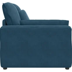 vidaXL Modulaire bank Armleuning eindmodule met kussens 100 cm blauw